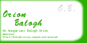 orion balogh business card